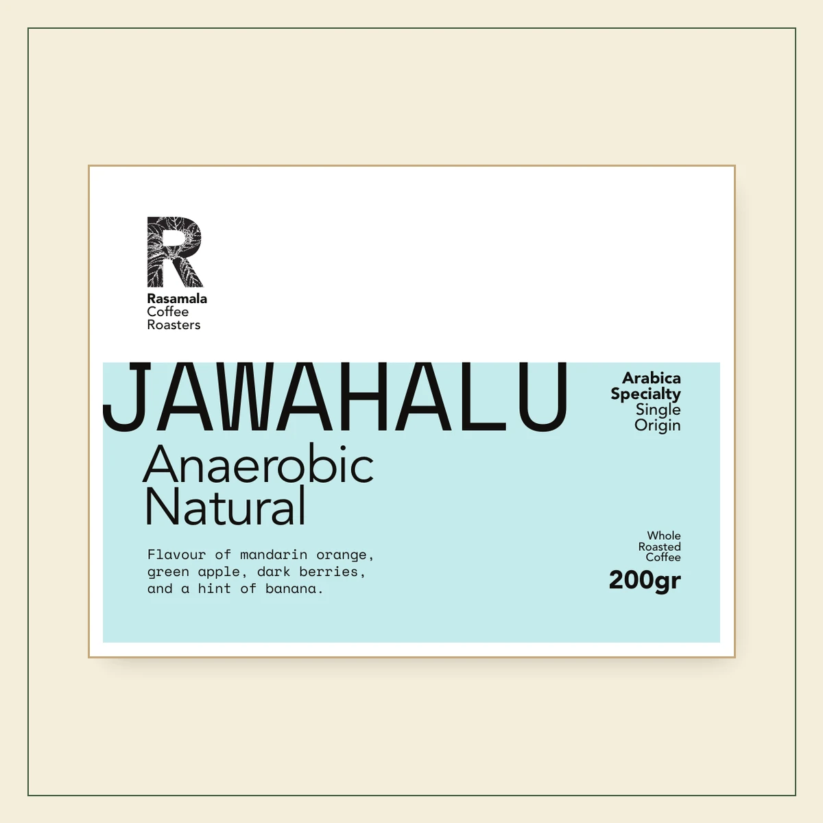 Rasamala Coffee Roasters – Our Roasted Coffees Rasamala JAWAHALU Anaerobic Natural 200 g label