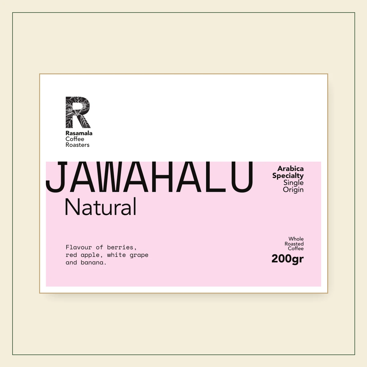 Rasamala Coffee Roasters – Our Roasted Coffees Rasamala JAWAHALU Natural 200 g label
